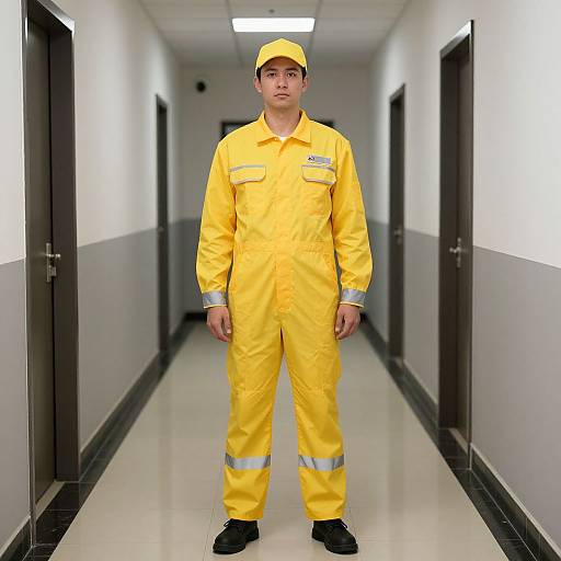 Maintenance Worker in Yellow Overall