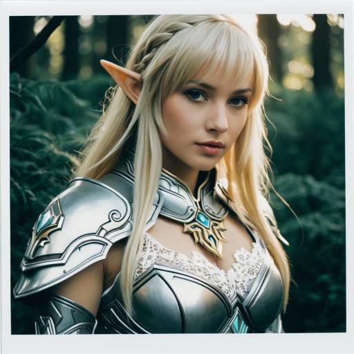 Celica Cosplay in Silver Armor Delight