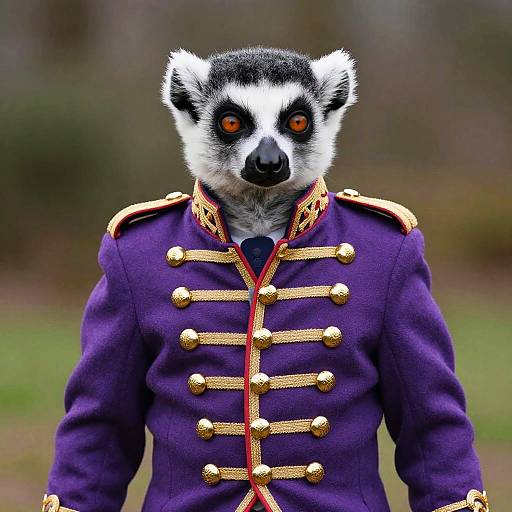 Anthropomorphic Lemur Politician Portrait
