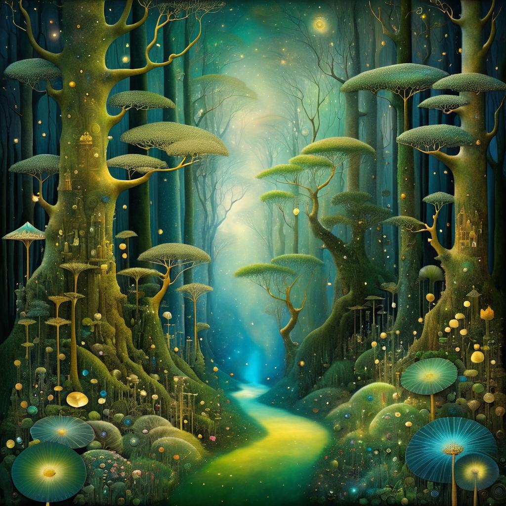 Elegant Mystical Forest Creation Artwork