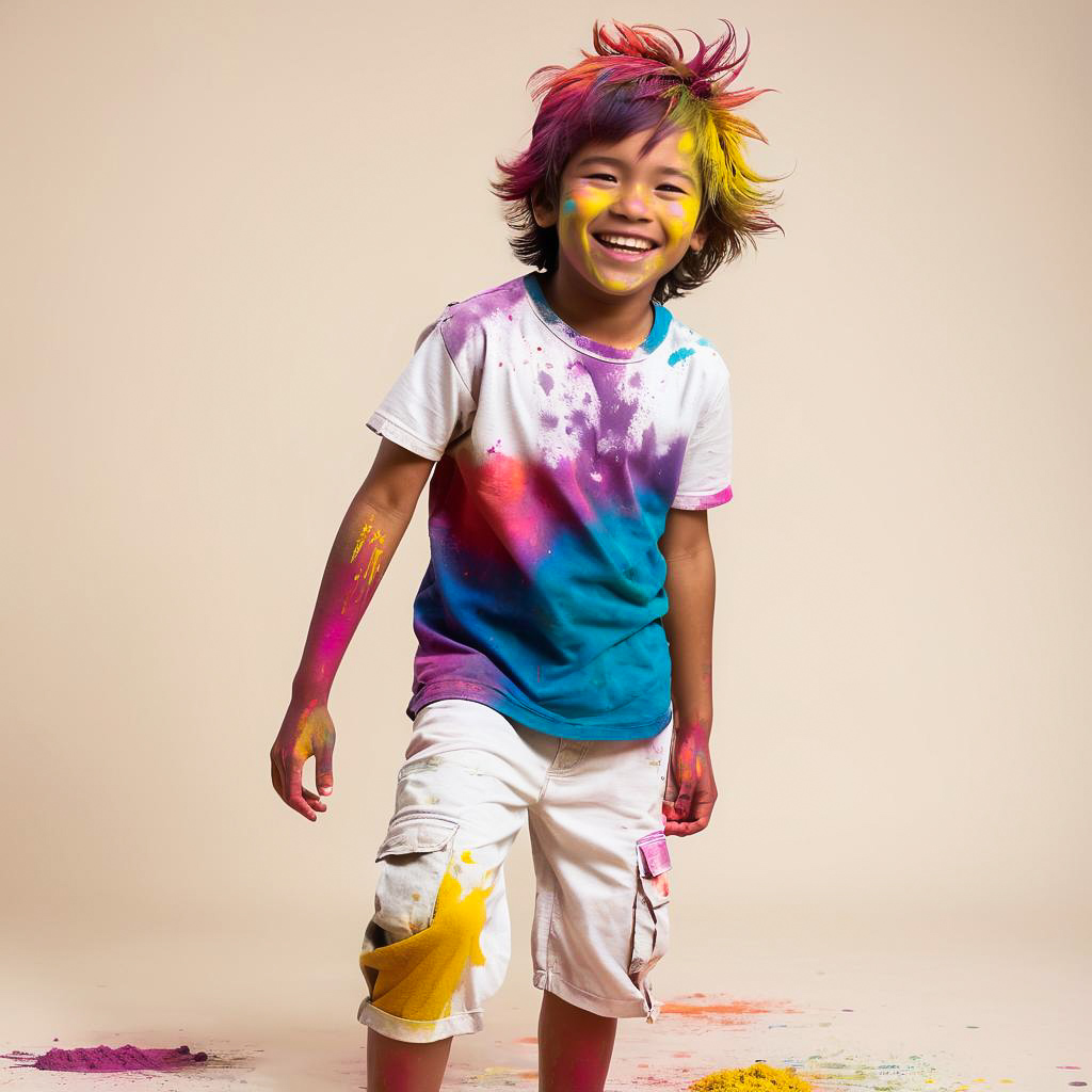 Colorful Playful Portrait of a Boy