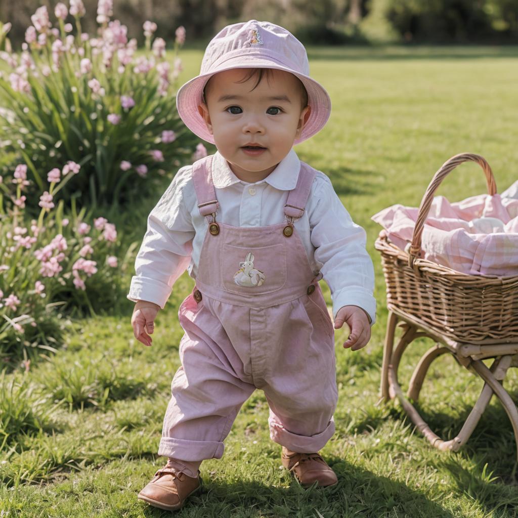 Playful Toddler in Easter Pastels