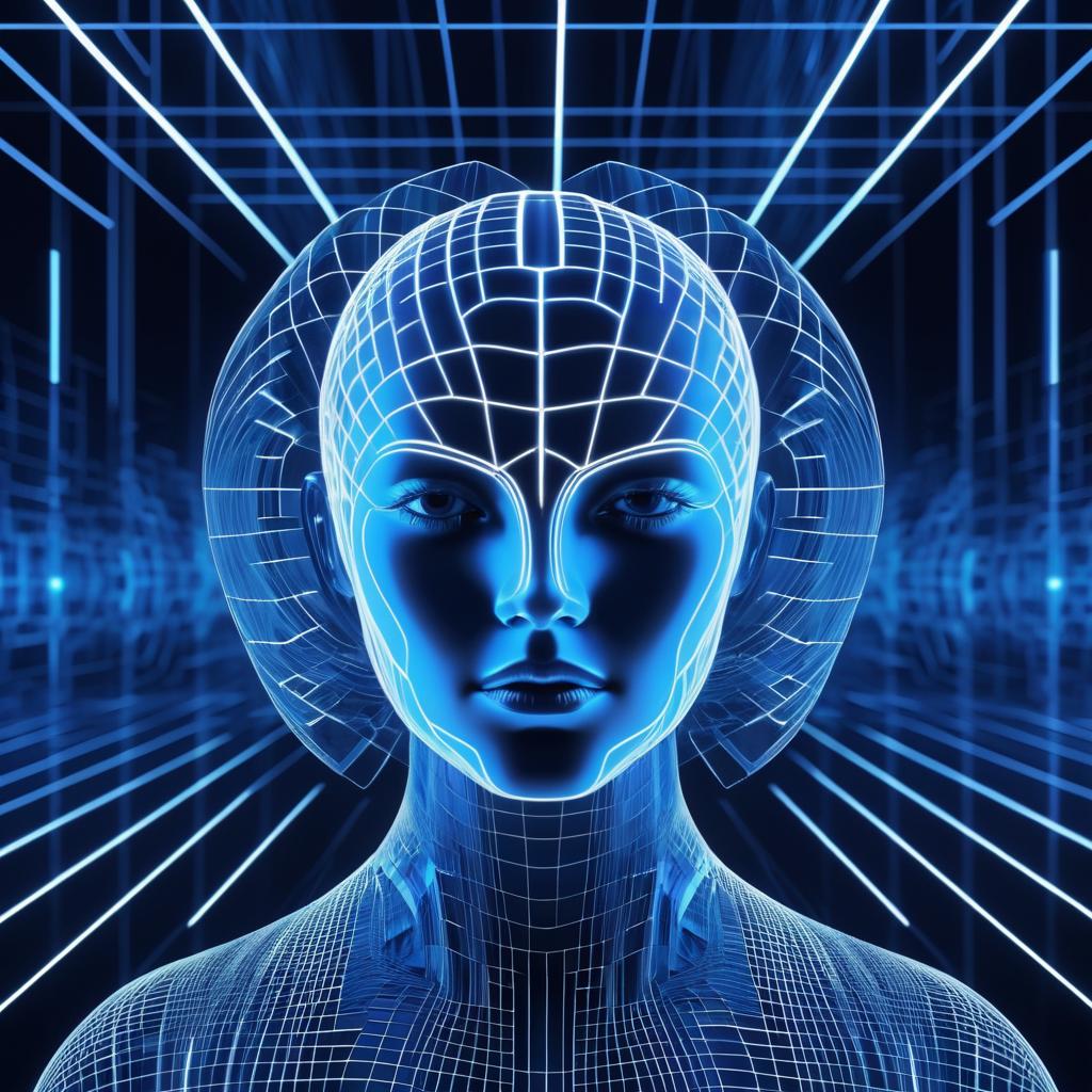 Futuristic Abstract Human Profile Art