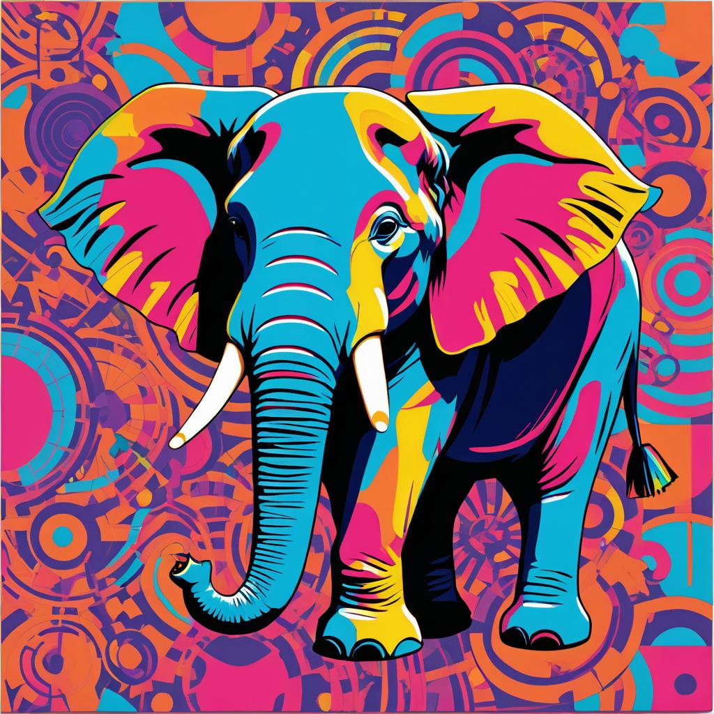 Bold Elephant Art Inspired by Warhol