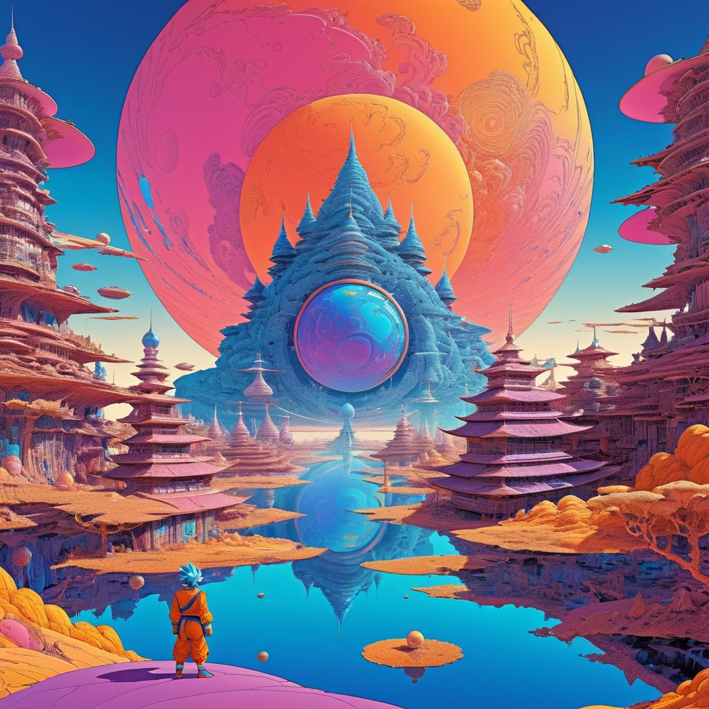 Goku in Moebius-Style Dreamscape