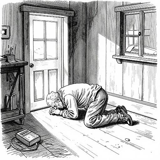 Black and White Storybook Illustration