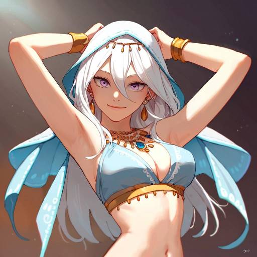 Dancer in Arabian Jewelry and Veil