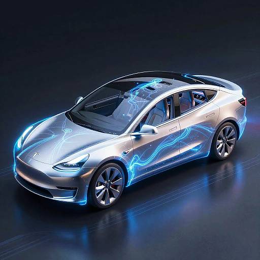 Tesla Model 3 with Holographic Electric Field Projection