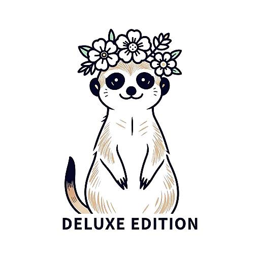 Whimsical Meerkat with Floral Crown