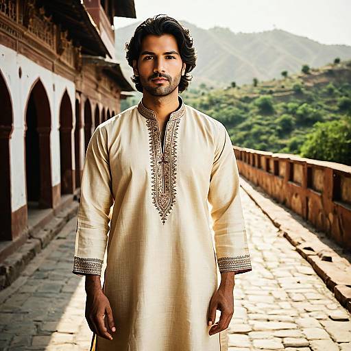 Handsome Man in Traditional Kurta Portrait