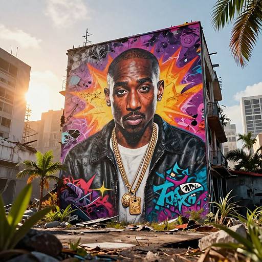 Tupac Graffiti in Post-Apocalyptic City