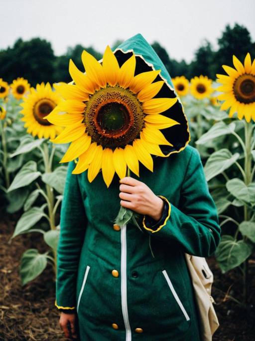 Person Holding Large Sunflower in Field