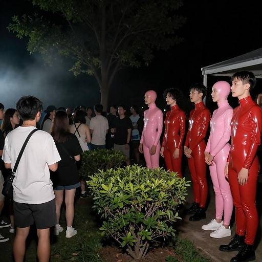 Vibrant Nighttime Party Scene in Latex