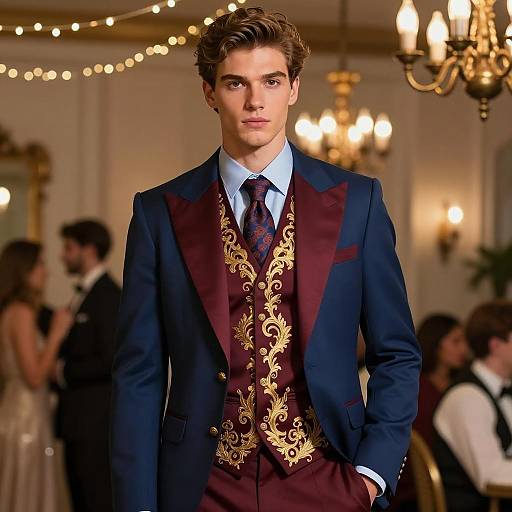 Elegant Baroque-Inspired Party Outfit for Men
