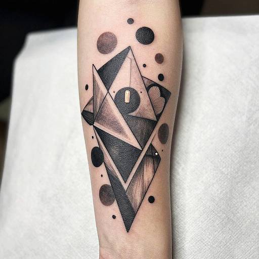 Monochrome Polka Geometric Tattoo