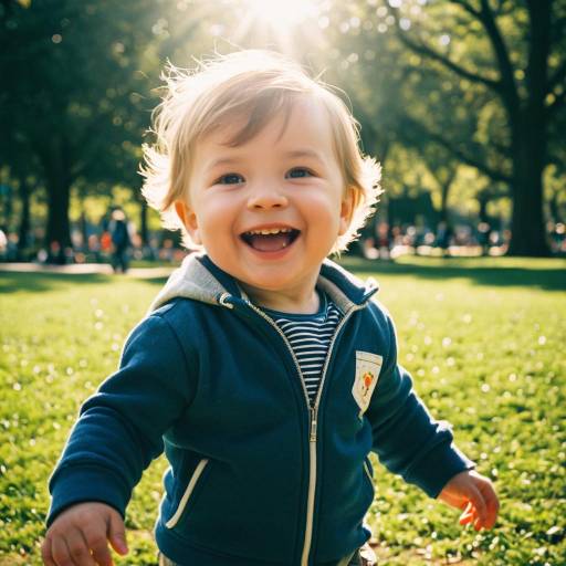 Joyful Toddler Playing in Sunlit Park