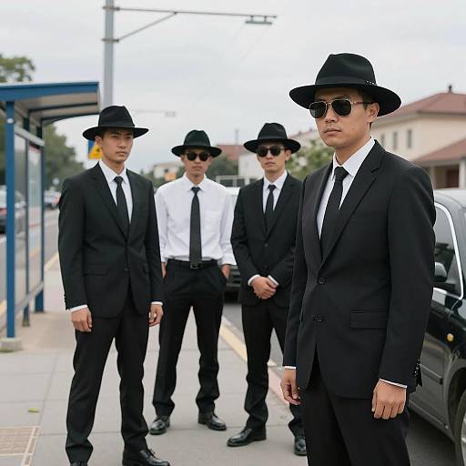Urban Scene with Men in Suits