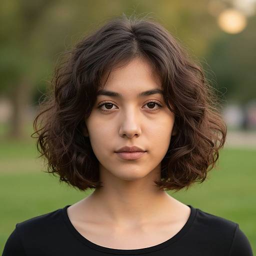 Voluminous Bob Hairstyle in Park