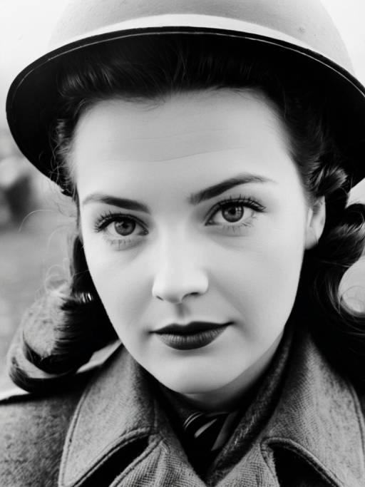 Close-Up Portrait of WWII Woman