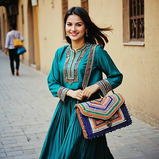 Charming Young Woman Playing Instrument
