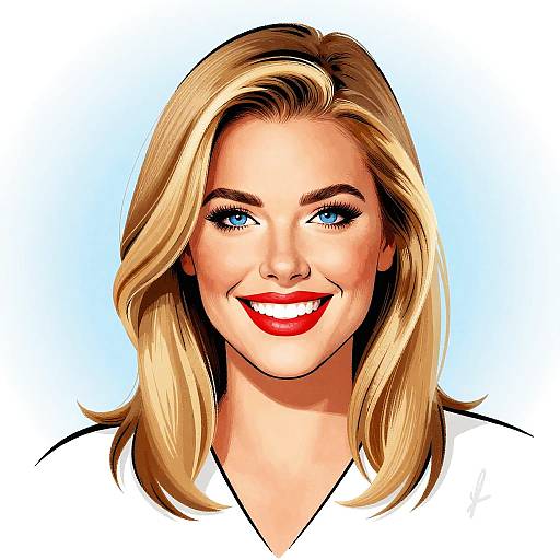 Smiling Blonde Woman Digital Portrait