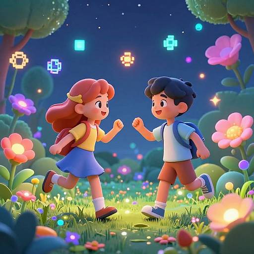 Two AI Friends in Virtual Garden