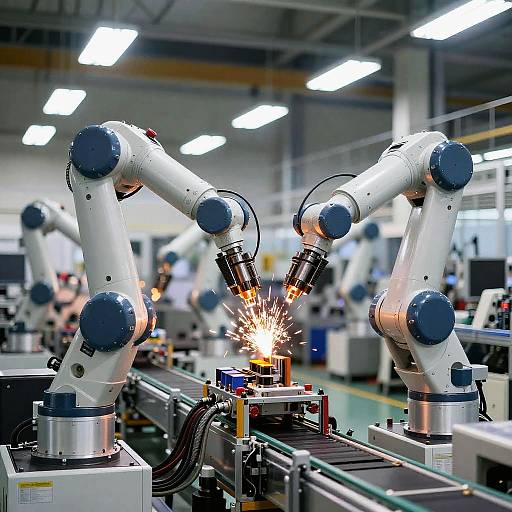 High-Tech Robot Assembly Line