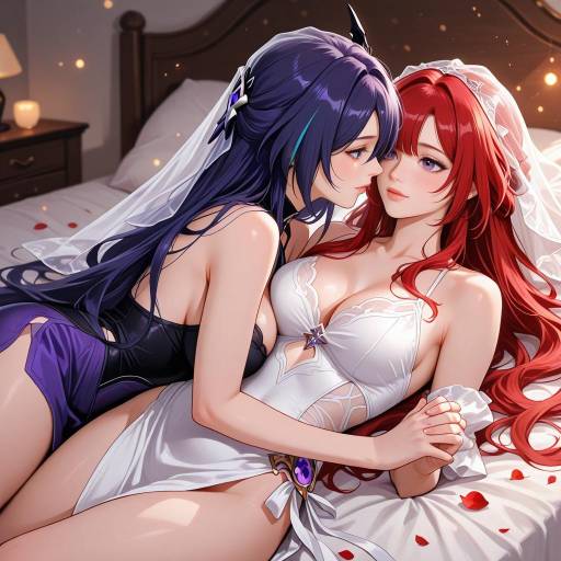 Cozy Bedroom Scene with Yuri Romance