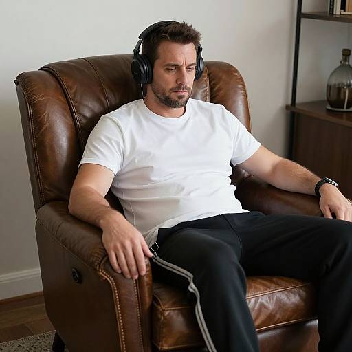 Thoughtful Man in Reclining Chair