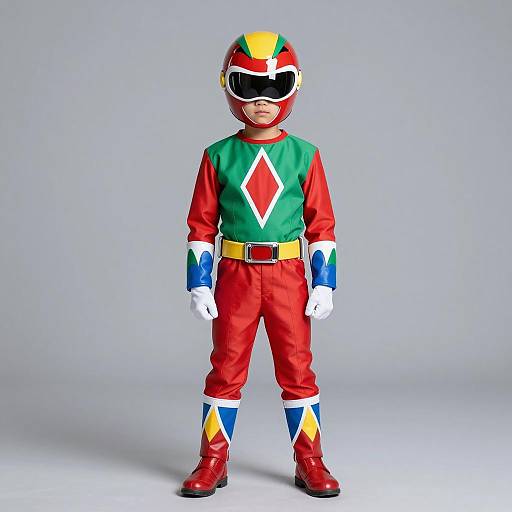 Child in Rainbow Rangers Superhero Costume