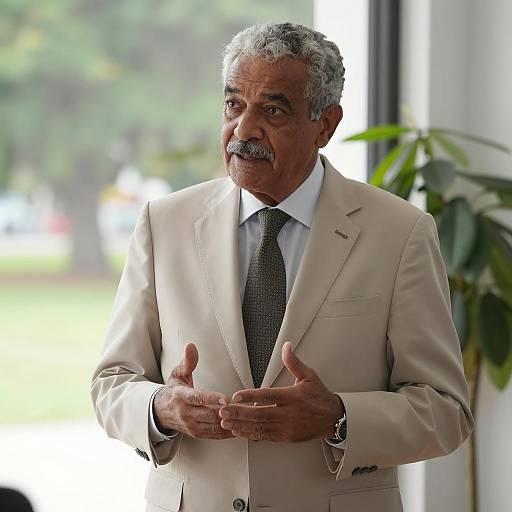 Sophisticated Man in Sunlit Environment