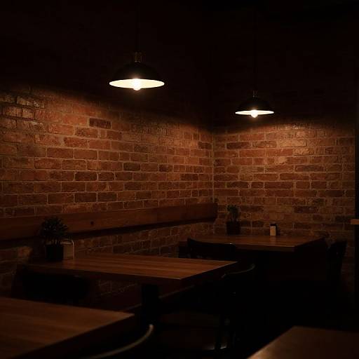 Rustic Coffee Shop with Subdued Lighting