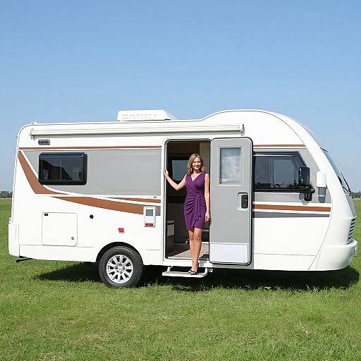 Luxury Caravan with Elegant Woman