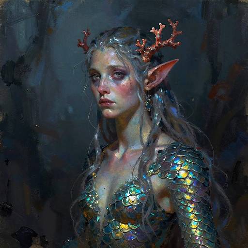 Merfolk Sorcerer in Dark Fantasy