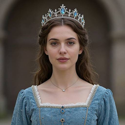 Medieval Princess Portrait in Blue