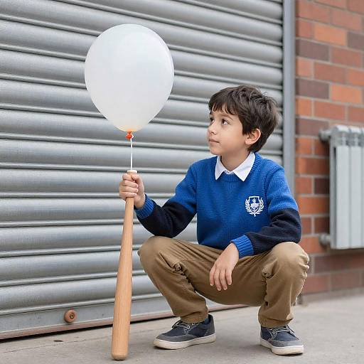 Young Boy with Bat and Balloon