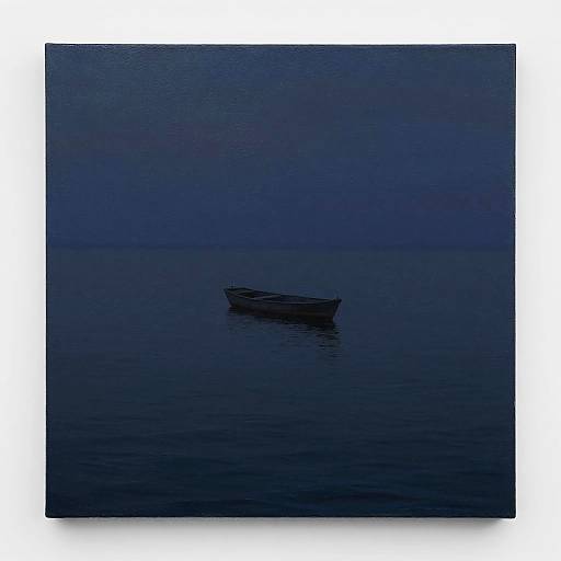 Melancholic Solitude on Twilight Ocean