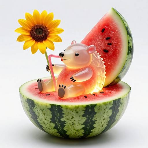 Glowing Armadillo in Watermelon Oasis