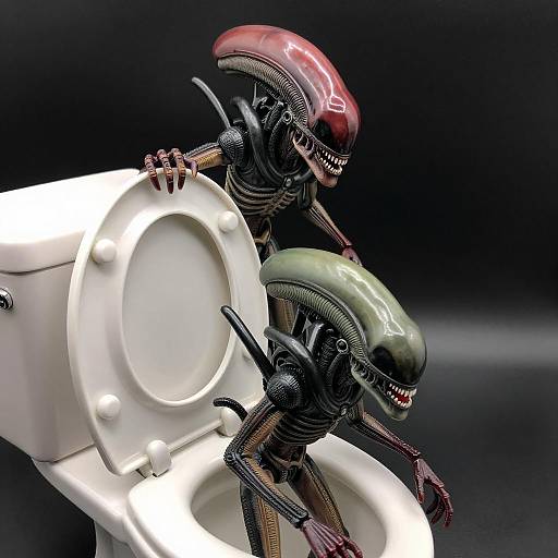 Xenomorph Figurines: Grotesque Toilet Scene