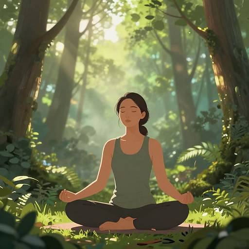 Mindful Meditation in Serene Forest