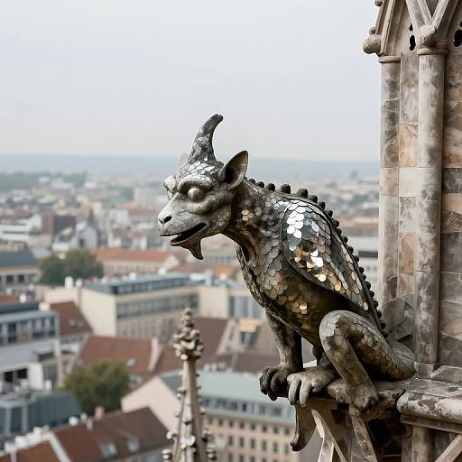 Mirrored Gargoyle on Cathedral Spire