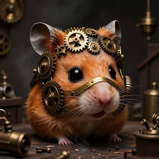 Steampunk Hamster Mask Adventurer