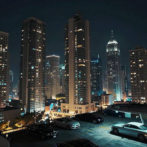 Cyberpunk Metropolis Skyline at Night