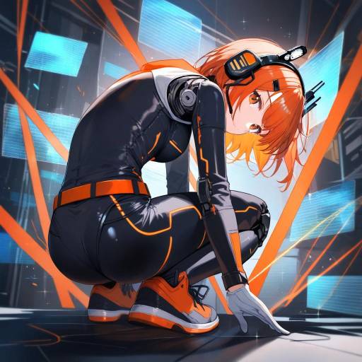 Futuristic Android with Orange Features