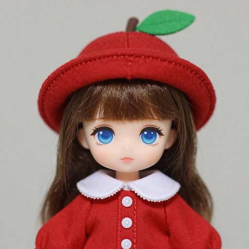 Brown-Haired Doll in Red Outfit