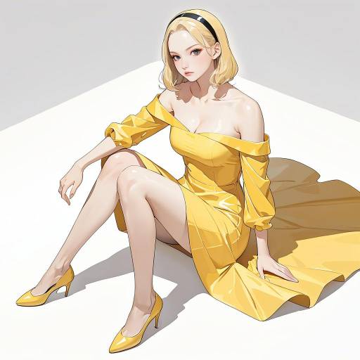 Confident Sport Icon in Yellow Dress Confident Sport Icon in Yellow Dress