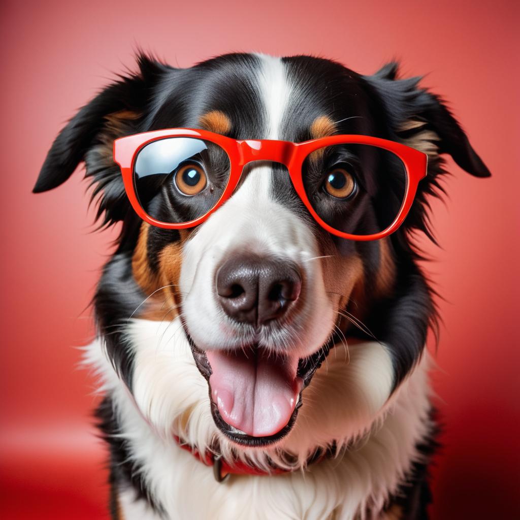 Exaggerated Border Collie in Studio