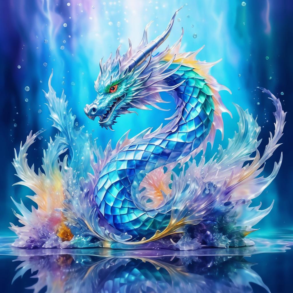 Ethereal Crystal Dragon in Watercolors