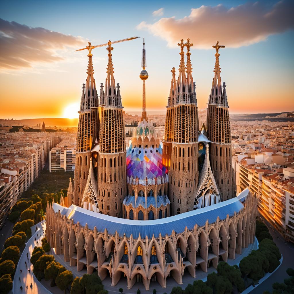 Sagrada Familia Reimagined: A Sunset Spectacle