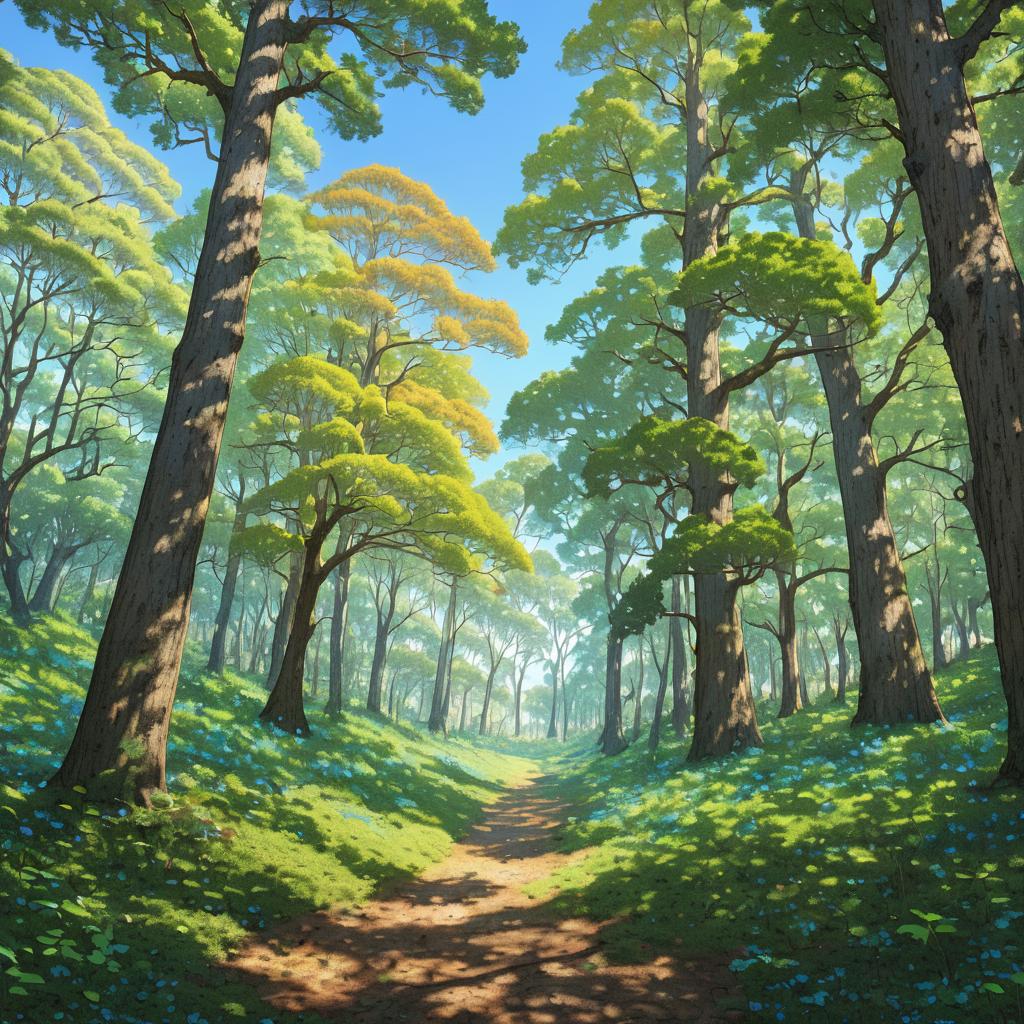 Grand Ancient Oak Forest Scene